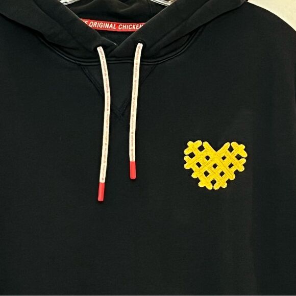 Chick-Fil-A “I Heart Waffle Fries” Embroidered Unisex Hoodie in Navy size XL - Picture 4 of 13